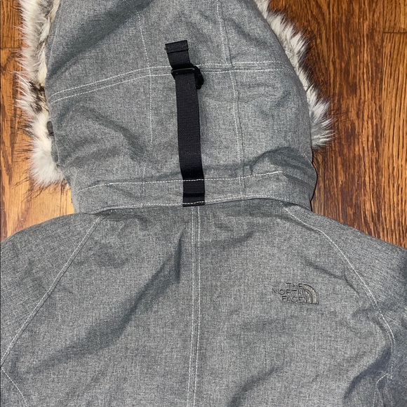 The North Face Gray Puffer Jacket with Fur Hood - Picture 6 of 14